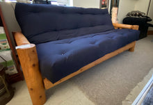 Navy blue futon couch and mattress