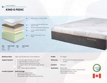 dreamstar king o pedic mattress product specifications sheet